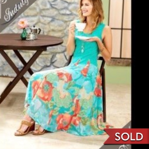 Nwt turquoise floral xl Dalin floral womens dress 2 way wear - Picture 13 of 13